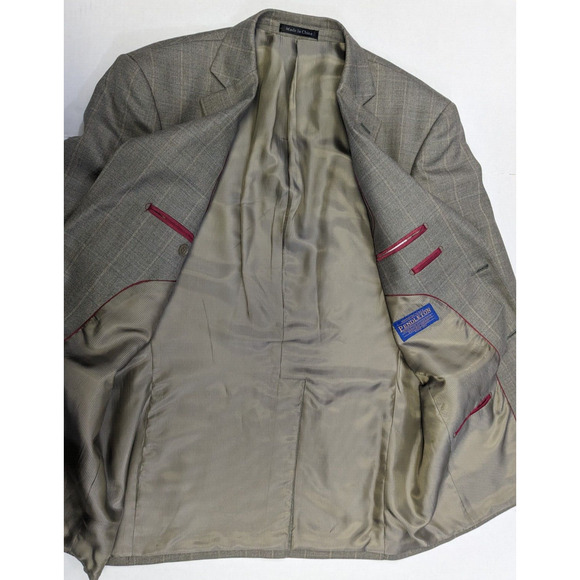 Pendleton Wool Blazer Men Size 40R Gray Windowpane Sports Coat Jacket - Picture 7 of 13